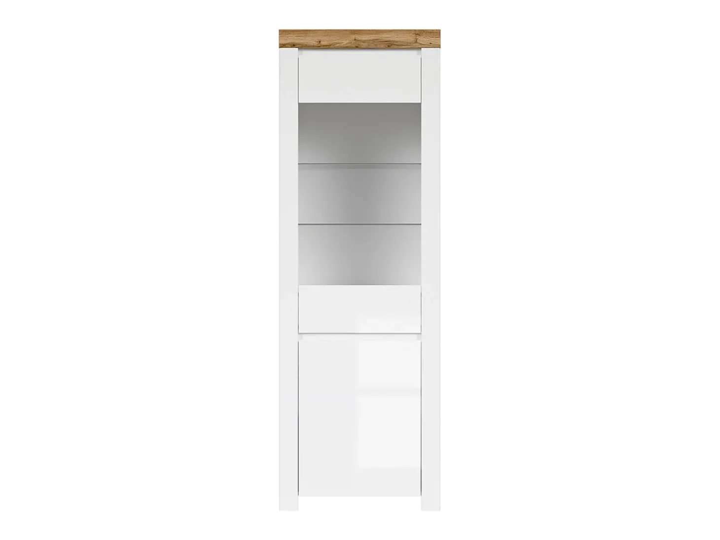 Vitrina de 2 portas Hella Branco e Madeira