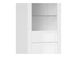 Vitrina de 2 portas Hella Branco e Madeira