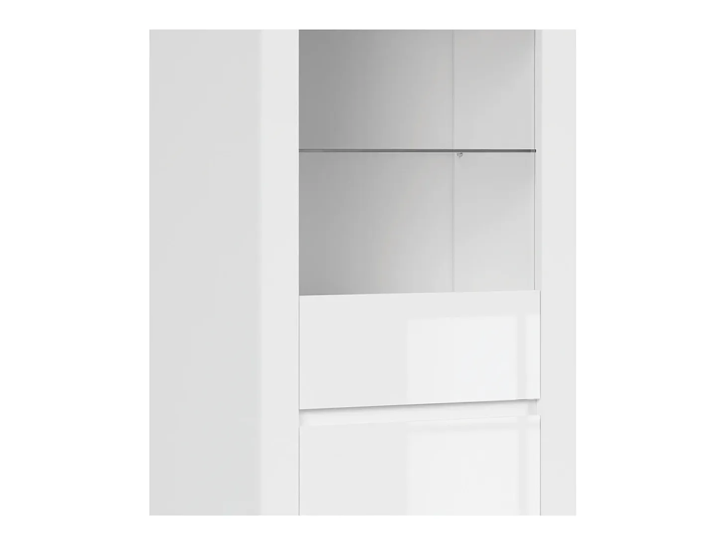 Vitrina de 2 portas Hella Branco e Madeira