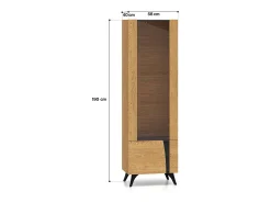 Vitrina de 2 portas Soah em madeira e preto, à esquerda