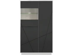 Vitrina de 3 portas Sven Preto e Branco
