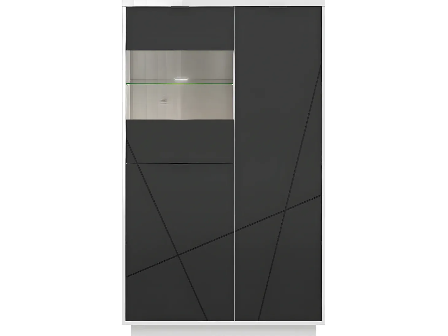 Vitrina de 3 portas Sven Preto e Branco