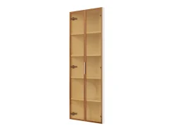 Vitrina de canto 62x35x160 cm - con iluminação LED - 2 portas de vidro temperado - Design de canto - MDF + vidro - Branco