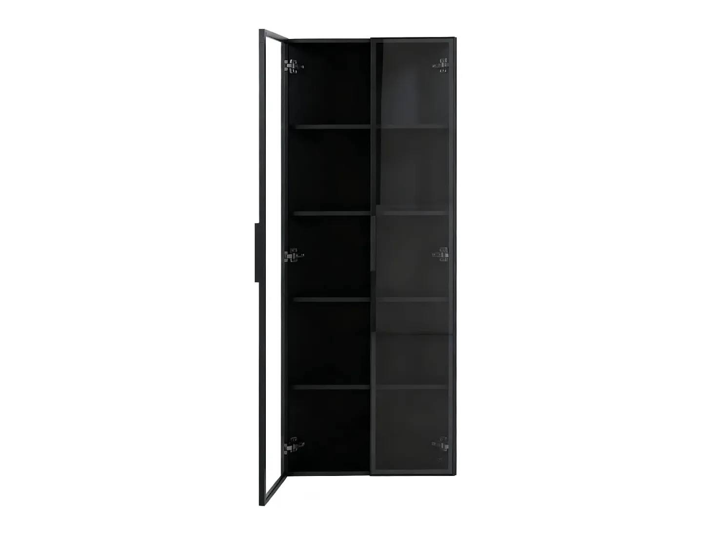 Vitrina de canto 62x35x160cm - con iluminação LED - 2 portas de vidro - Preto