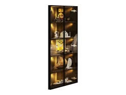 Vitrina de canto 62x35x160cm - con iluminação LED - 2 portas de vidro - Preto