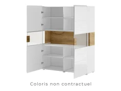Vitrina de duas portas coleção OHIO. Cor cinza antracite e carvalho.