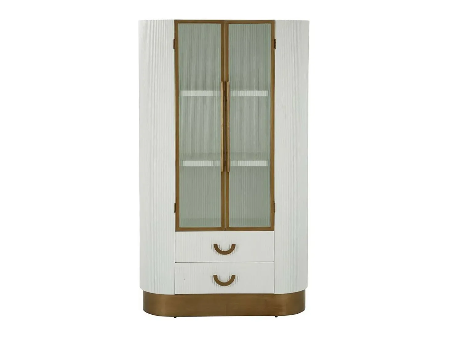 Vitrina de zibelina, Aparador expositor, Vitrina multiusos, Aparador de sala, 85x40 h160 cm, Branco e Castanho