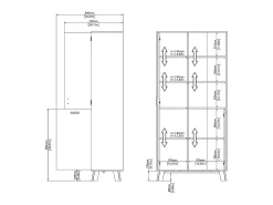 Vitrina Dvarrell, Aparador expositor, Vitrina multiusos, Aparador sala, 89x40 h188 cm, Carvalho e Branco