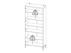 Vitrina Dvastol, Aparador expositor, Vitrina multiusos, Aparador de sala, 89x36 h203 cm, Preto