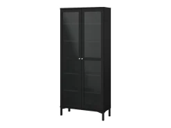 Vitrina Dvastol, Aparador expositor, Vitrina multiusos, Aparador de sala, 89x36 h203 cm, Preto
