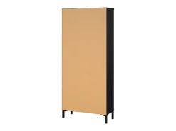 Vitrina Dvastol, Aparador expositor, Vitrina multiusos, Aparador de sala, 89x36 h203 cm, Preto