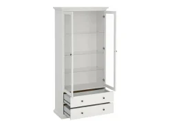 Vitrina Dvatt, Aparador expositor, Vitrina multiusos, Aparador sala, 96x42 h201 cm, Branco