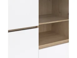Vitrina Dvecin, Aparador expositor, Vitrina multiusos, Aparador sala, 100x48 h170 cm, Carvalho e Branco