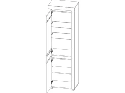 Vitrina LED de 2 portas Kasla em madeira e antracite