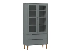 Vitrina MOLDE 90x35x175 cm pinho maciço cinza PT567837