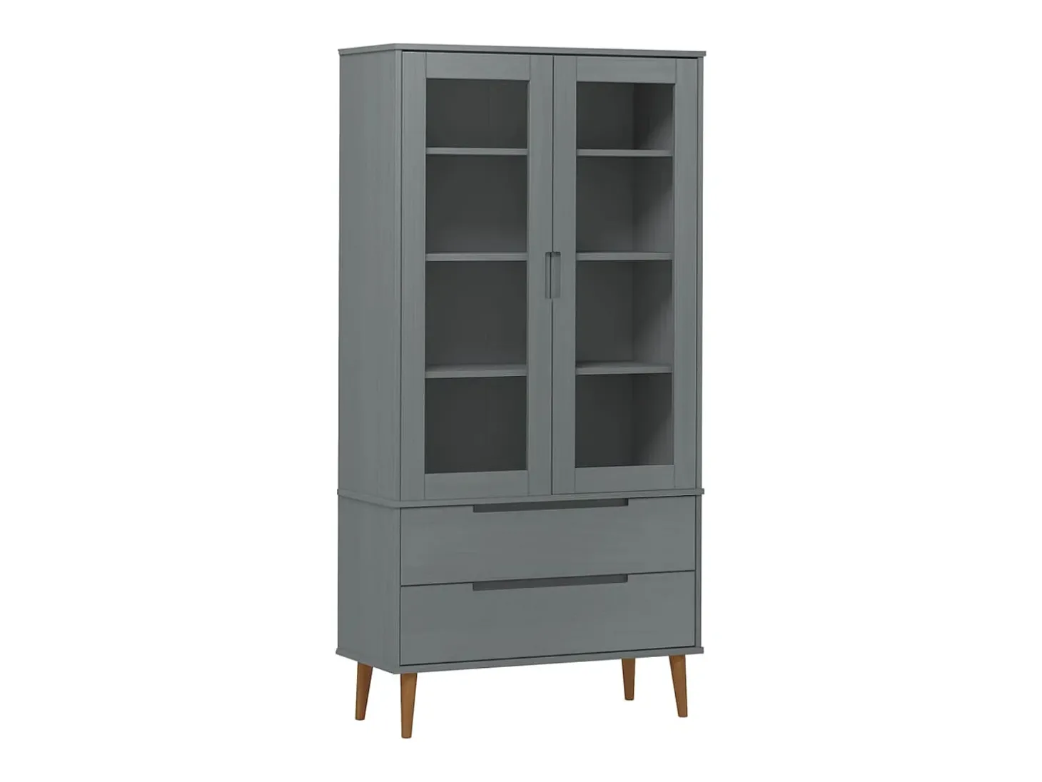 Vitrina MOLDE 90x35x175 cm pinho maciço cinza