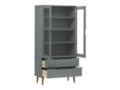 Vitrina MOLDE 90x35x175 cm pinho maciço cinza