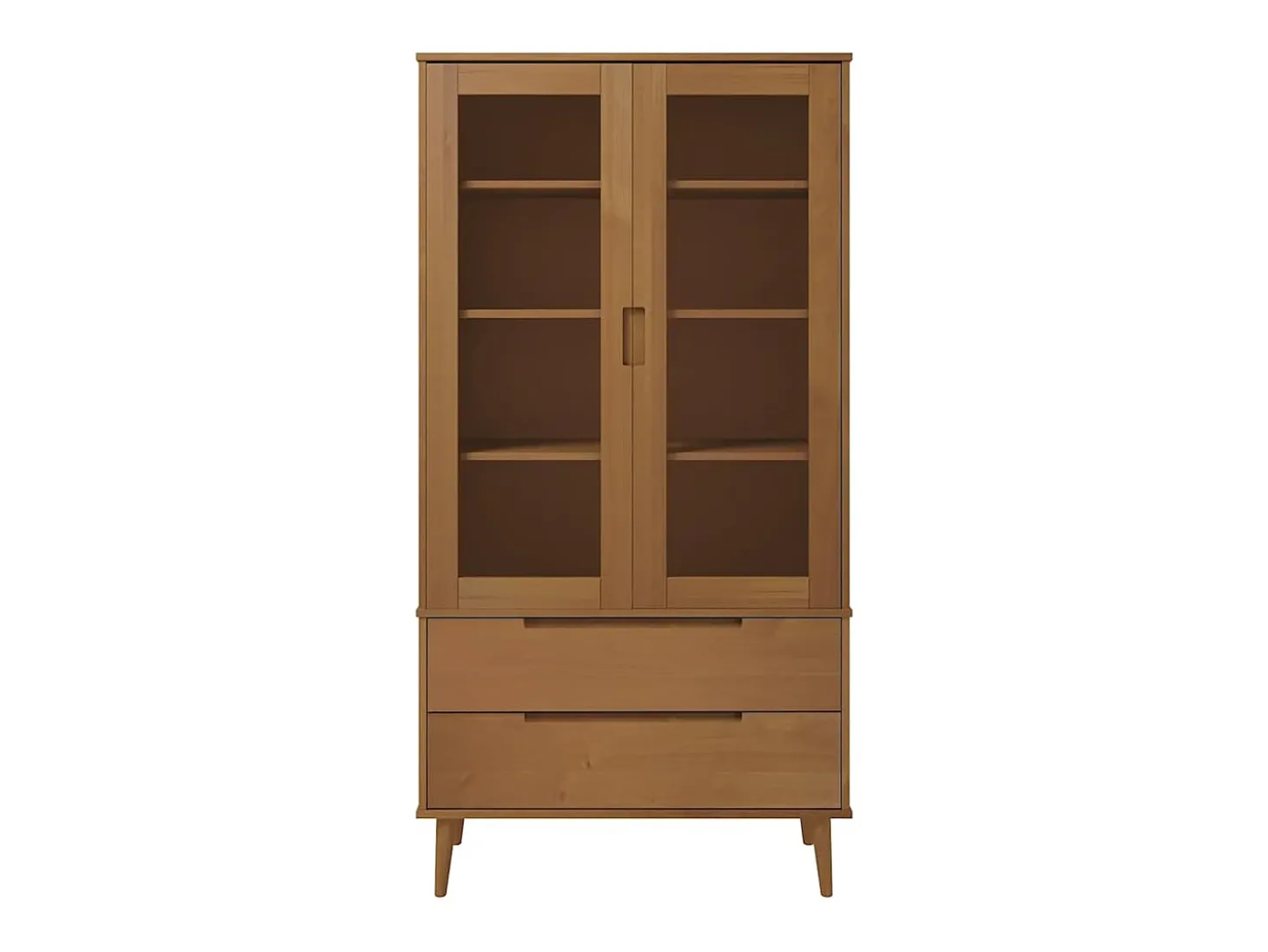 Vitrina MOLDE 90x35x175 cm pinho maciço castanho