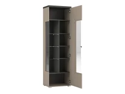 Vitrine 1 porta coleção NESS – Acabamento Congo & Antracite – 10 nichos de armazenamento – Sem LED