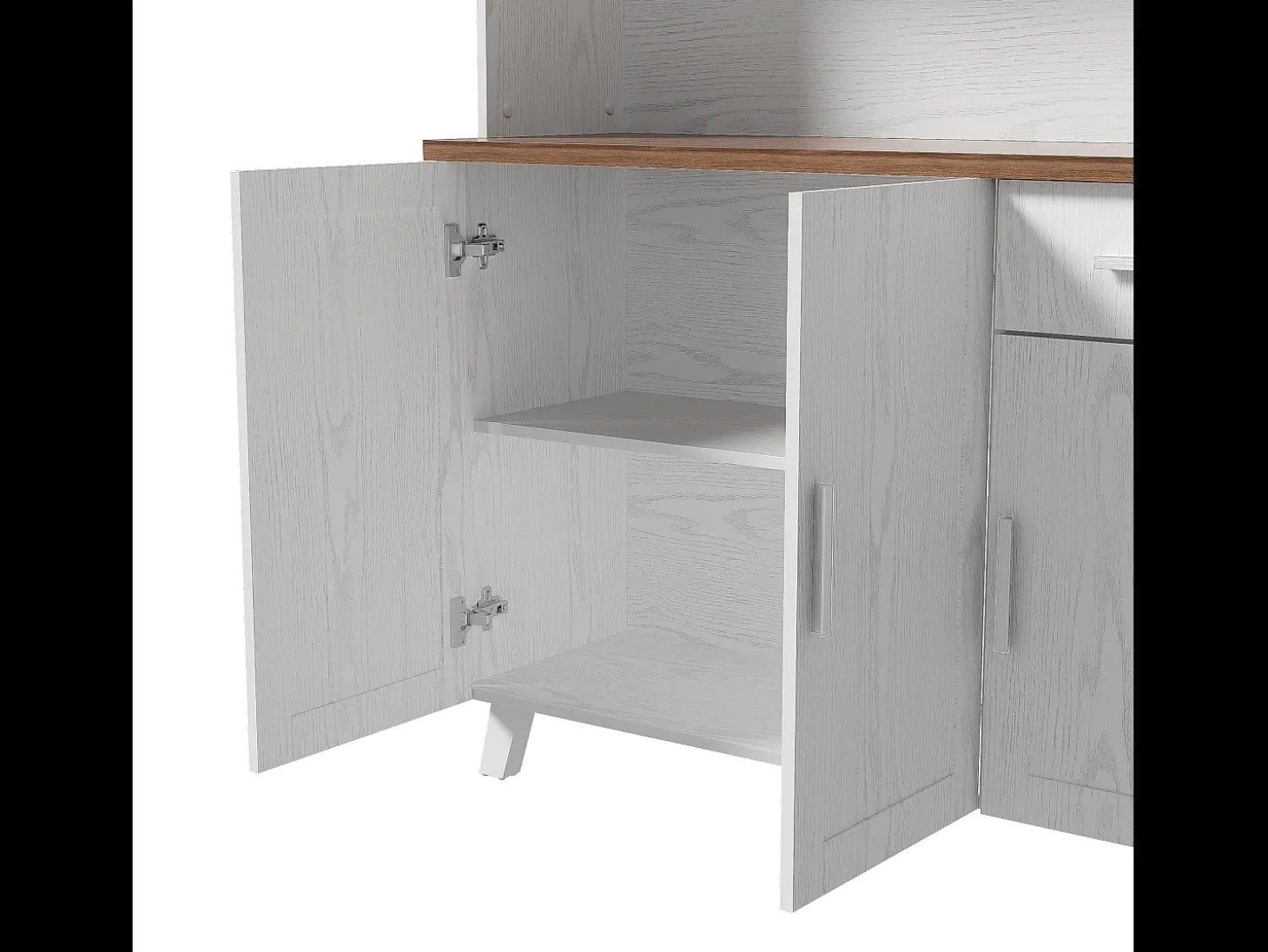 Vitrine A 190 cm - 5 portas 1 gaveta 3 compartimentos - aglomerado - Branco