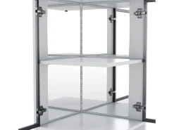 Vitrine alta - 42 x 44 x 205 cm - com LEDs + porta de vidro + painel traseiro espelhado - aglomerado - branca