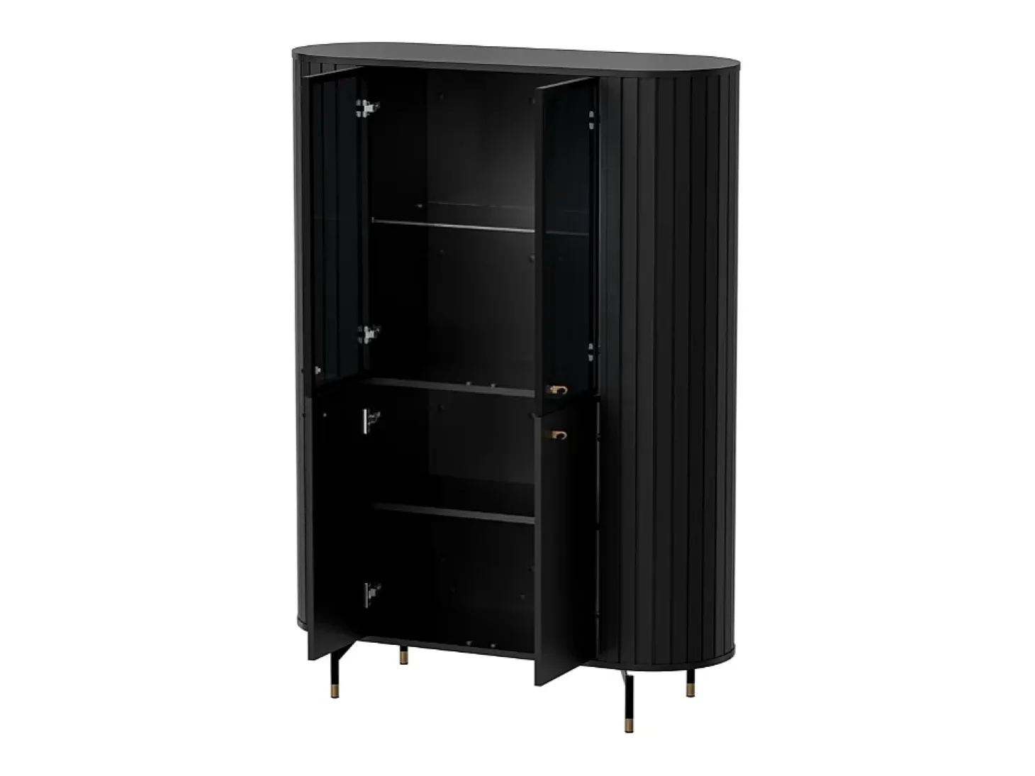 Vitrine AMBIHOME ZANE 01 - Preto, C112xP40xA155cm