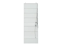 Vitrine branca com 2 portas, 2 portas de vidro, gaveta e luzes LED, aglomerado