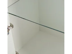 Vitrine com 2 portas e prateleiras de vidro, corpo lacado branco, LED incluído - 61x42x162cm