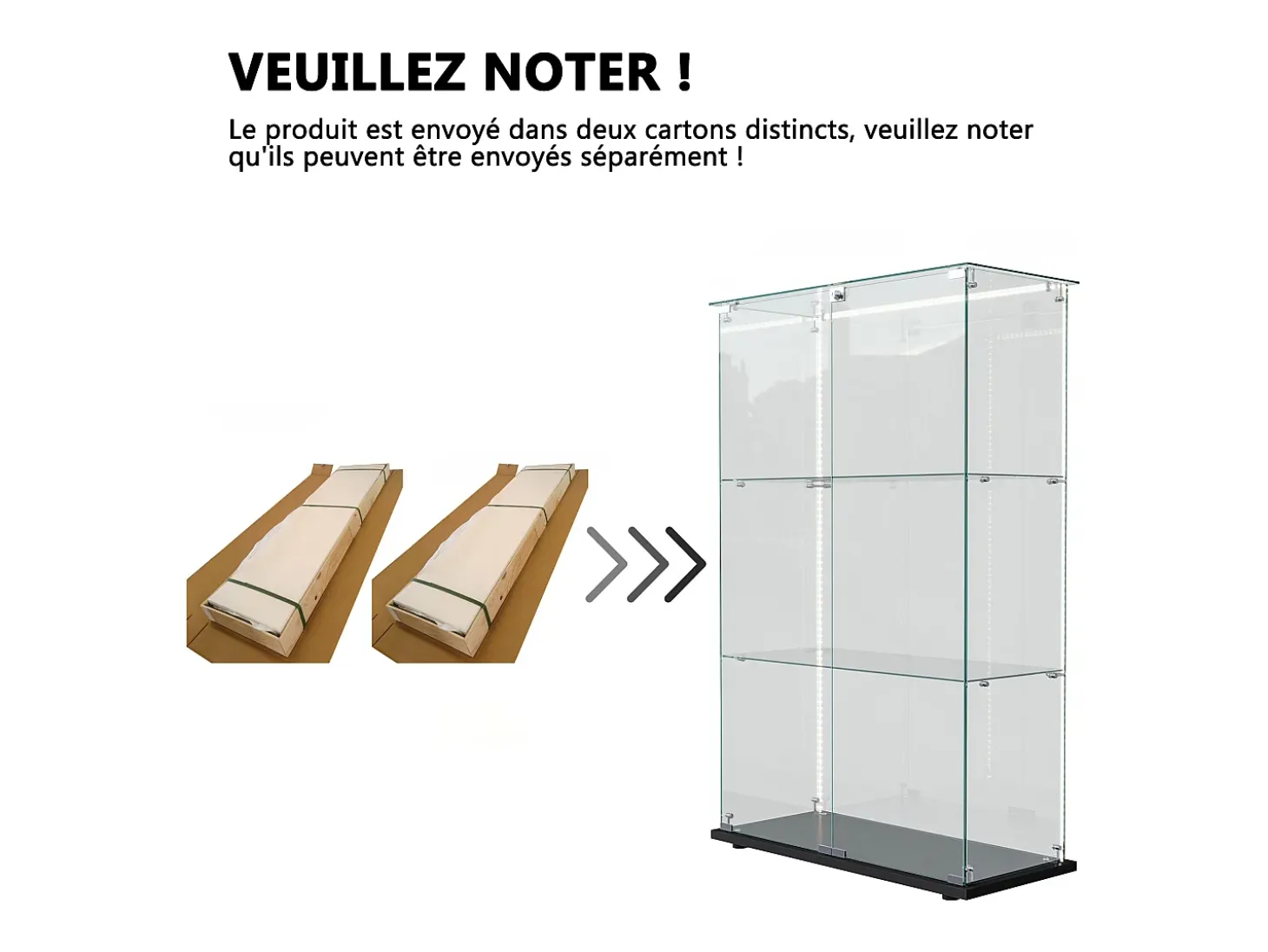 Vitrine com 4 prateleiras e portas duplas, vitrine para sala de estar