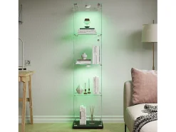 Vitrine com 5 prateleiras e portas duplas, vitrine para sala de estar