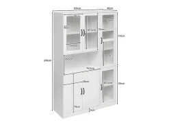 Vitrine com iluminação LED - prateleiras com 6 portas - A 200cm - Branco