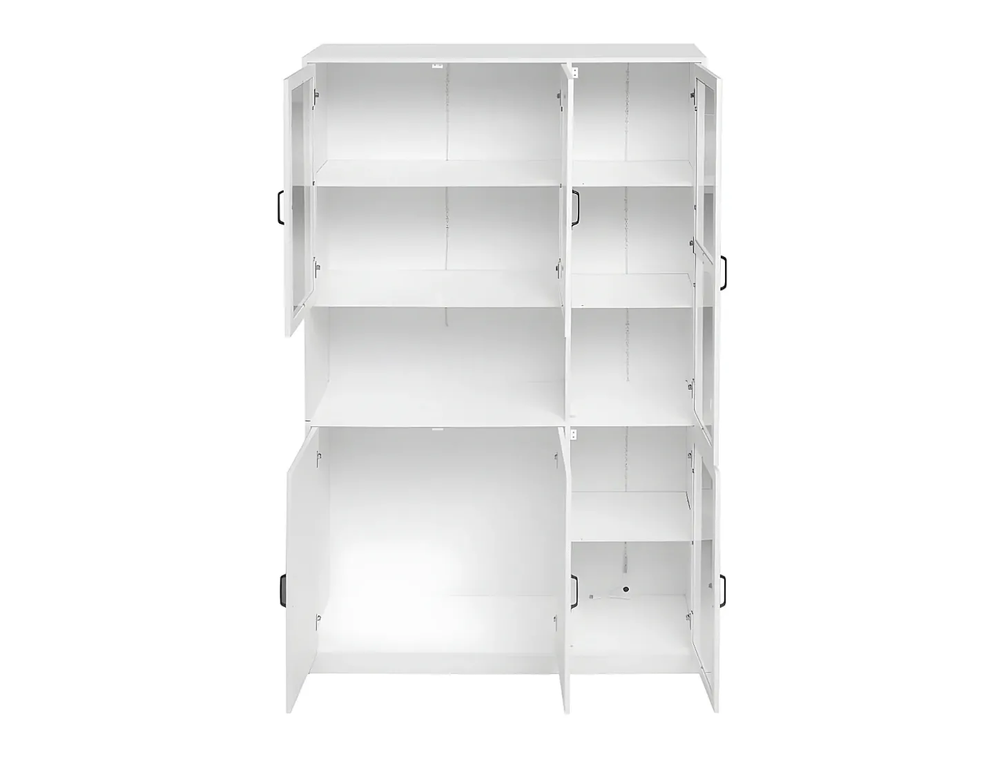 Vitrine com iluminação LED - prateleiras com 6 portas - A 200cm - Branco