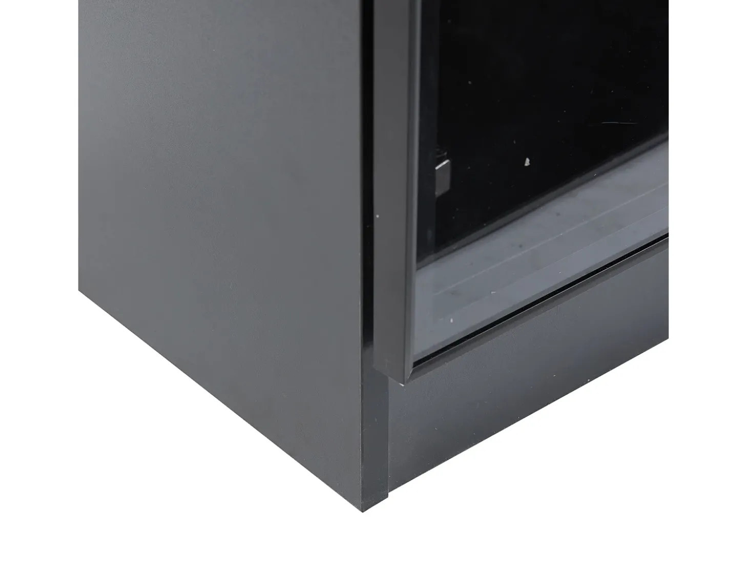 Vitrine com iluminação LED e 2 portas de vidro - Prateleiras ajustáveis - Preta