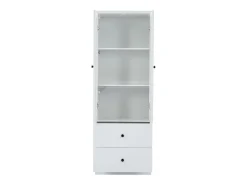 Vitrine com iluminação LED de 16 cores, 2 gavetas e 2 portas de vidro - Branco