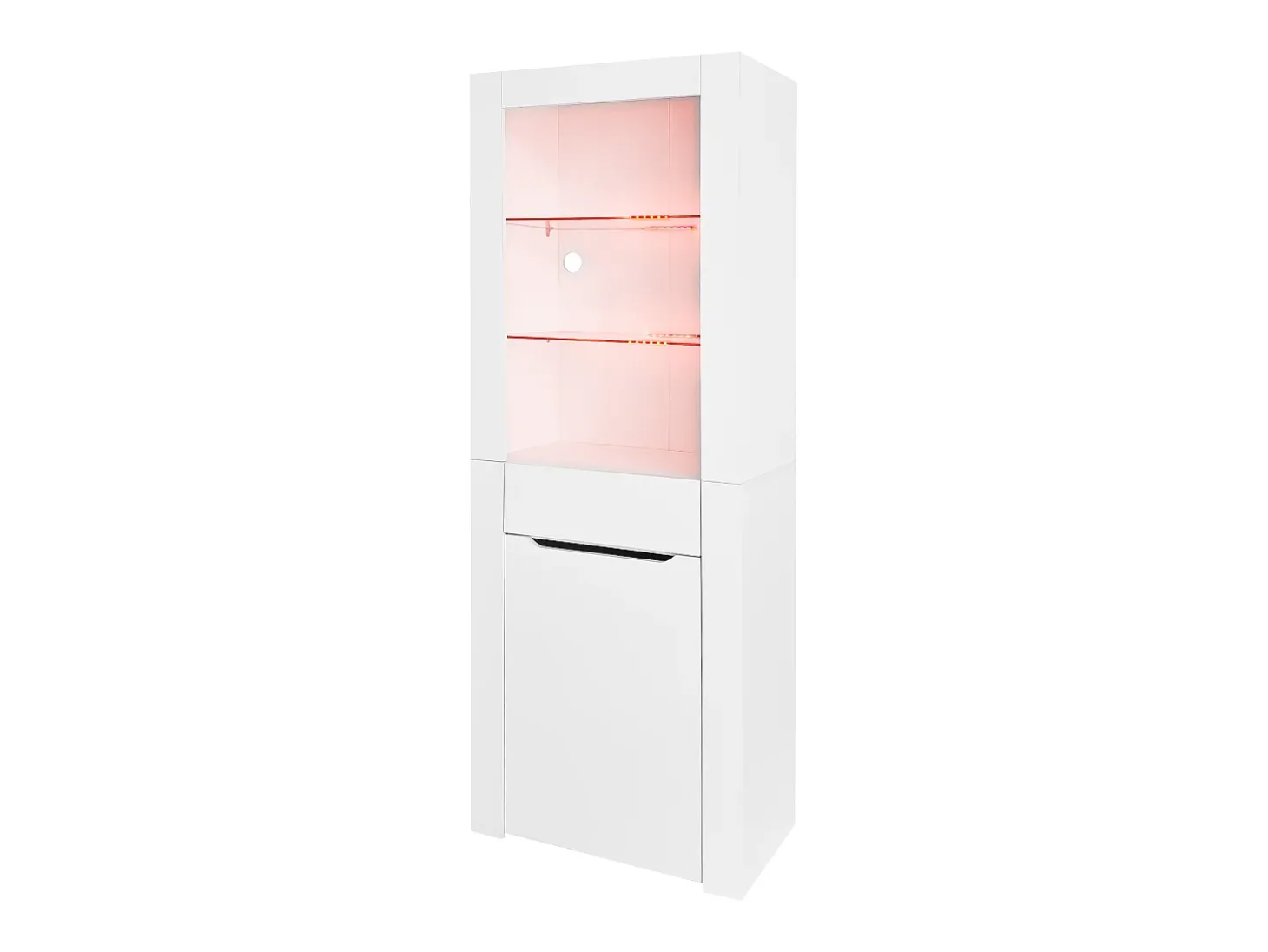 Vitrine com LED - A 165cm - grande espaço de arrumação - Branco