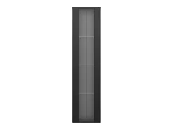 Vitrine com porta em acrílico e iluminação LED - prateleiras em vidro - Preto 40 x 29 x 170 cm