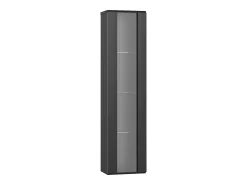 Vitrine com porta em acrílico e iluminação LED - prateleiras em vidro - Preto 40 x 29 x 170 cm
