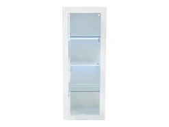 Vitrine de alto brilho - 61 x 42 x 162 cm - com LEDs + 1 prateleira de vidro - aglomerado - branco