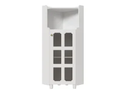 Vitrine de canto branca - Com iluminação LED e 2 portas de vidro