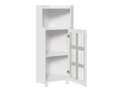 Vitrine de canto branca - Com iluminação LED e 2 portas de vidro