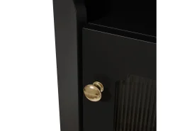 Vitrine de canto preta - Com iluminação LED e 2 portas de vidro