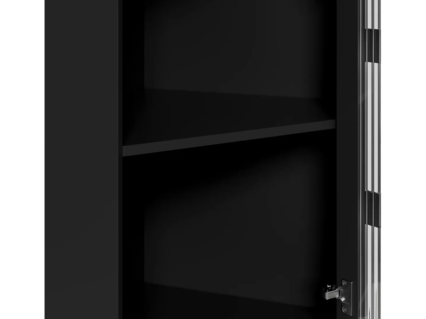 Vitrine de canto preta - Com iluminação LED e 2 portas de vidro