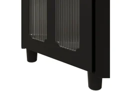 Vitrine de canto preta - Com iluminação LED e 2 portas de vidro