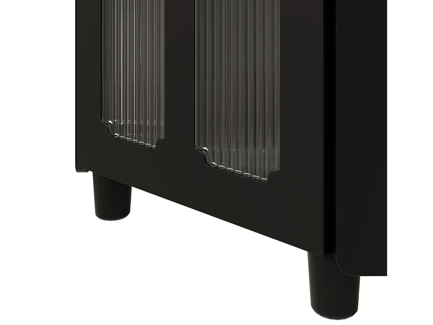 Vitrine de canto preta - Com iluminação LED e 2 portas de vidro