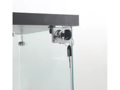 Vitrine de Vidro - 3 Prateleiras - Com LEDs, Luz e Trava, Preta