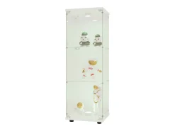 Vitrine de Vidro - 3 Prateleiras - Com LEDs, Luz e Trava, Branca