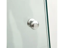 Vitrine de vidro com 1 porta e fechadura, para sala de estar, branca com luz e espelho, 164x42,5x36,5 cm