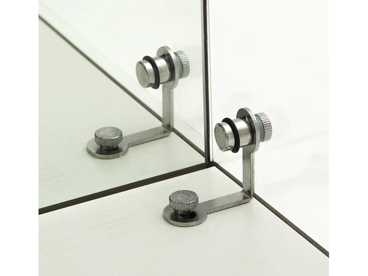 Vitrine de vidro com 4 prateleiras, vitrine de 2 portas com luz e fechadura, branca