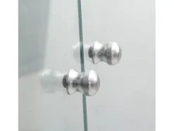 Vitrine de vidro com 4 prateleiras, vitrine de 2 portas com luz e fechadura, preta