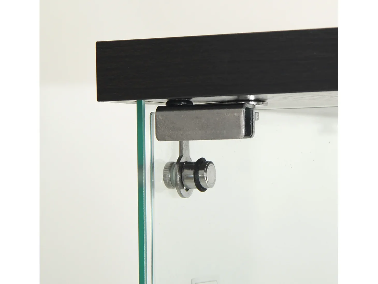 Vitrine de vidro com 2 prateleiras, vitrine de vidro com luzes LED e portas, 86x40x36 cm, preta